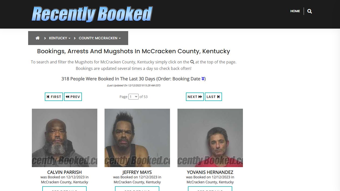 Bookings, Arrests and Mugshots in McCracken County, Kentucky